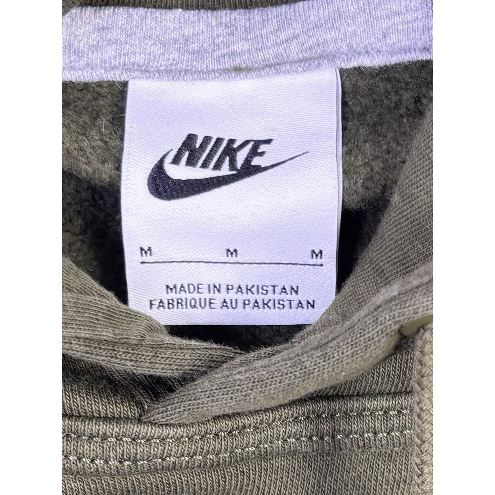 Nike Hoodie Mens Medium Olive Green Logo Outdoor Long Sleeve Pullover - Picture 3 of 10